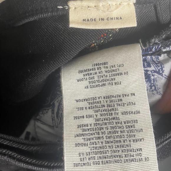 Anthropologie Pilcro Black Script Beaded Jeans 26 - Picture 6 of 9